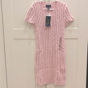 Polo by Ralph Lauren light pink knit short-sleeved cotton sz 8-10 sweater dress